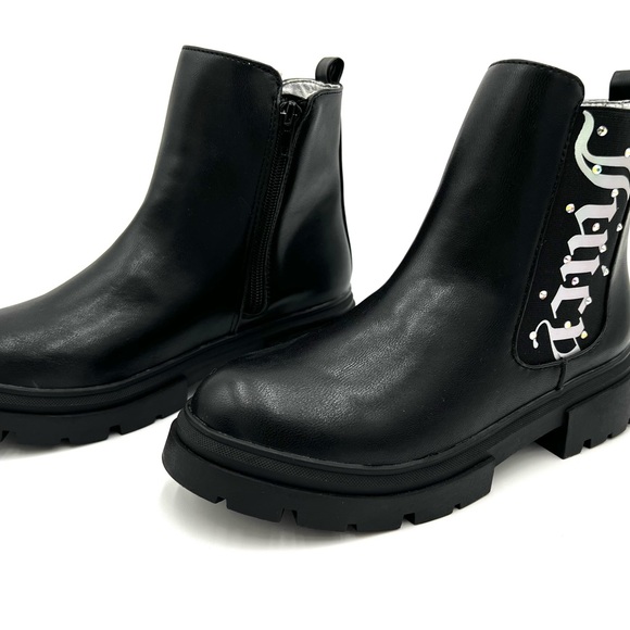 🏙️ Juicy Couture Ankle Boots Round Toe Zipper Diamond Logo - Picture 7 of 12